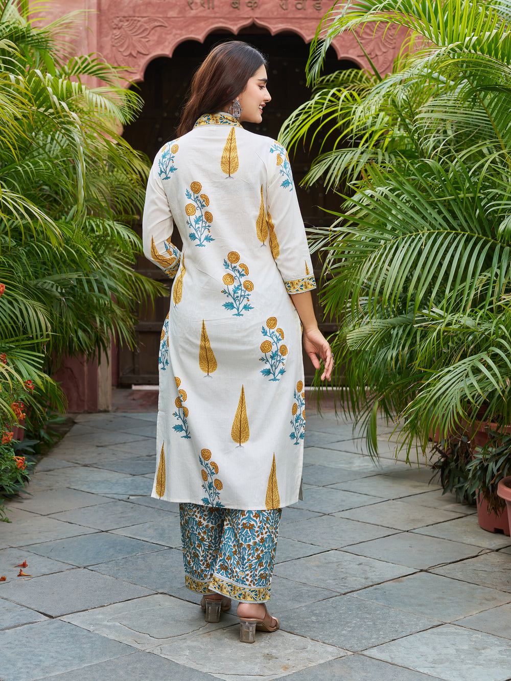 Floral Printed Kurta Set with Matching Dupatta